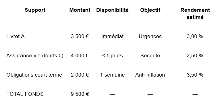 Exemple de tableau de suivi mensuel simplifié